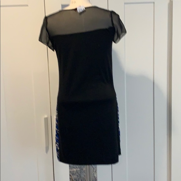 Red Saks Fifth Avenue Black/Blue Patterned Dress S - Picture 7 of 8